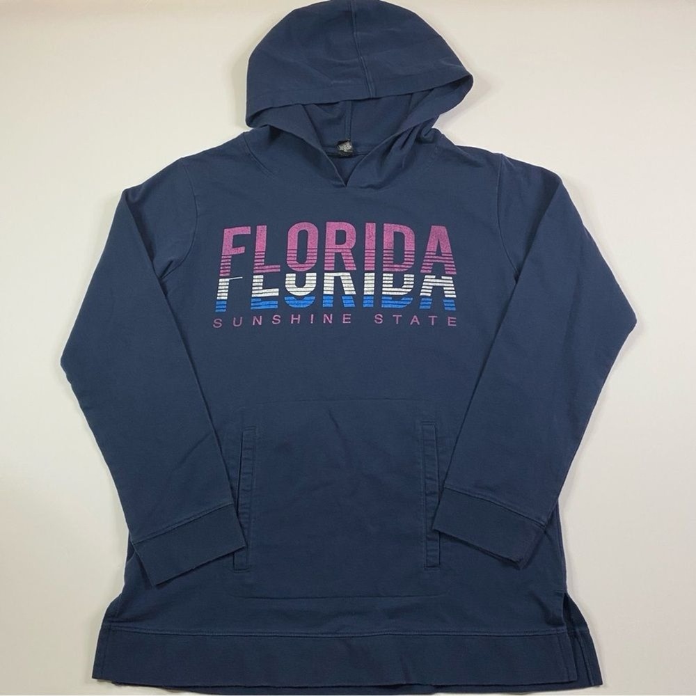 Florida Hoodie Women's Small Light Terry Sunshine State Beach Vacation Souvenir